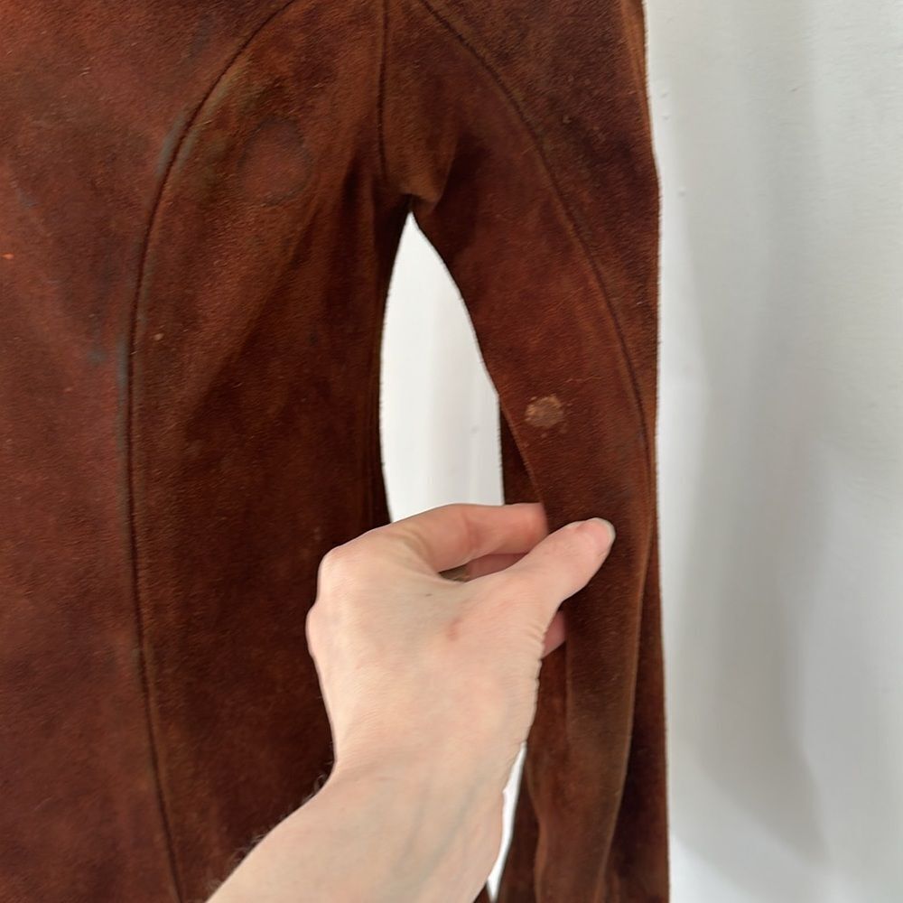 Vintage 70s CHAR Handpainted Hippy Genuine Suede Jacket - Picture 10 of 15